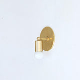 One-Light Minimal Brass Wall Sconce with Angled Socket