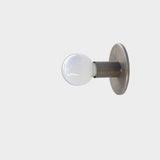 One-Light Minimal Brass Wall Sconce with Flush Back Plate