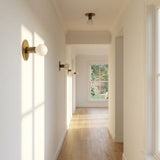 One-Light Minimal Brass Wall Sconce with Flush Back Plate