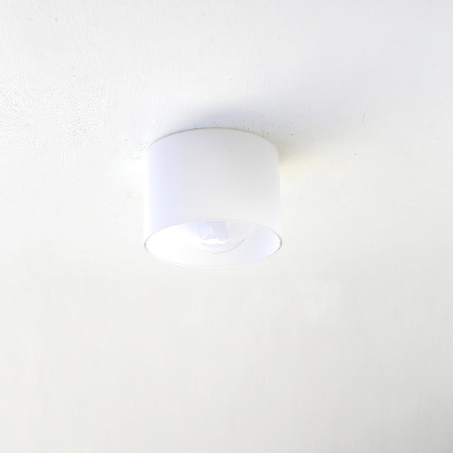 One-Light Opal Glass Cylinder Flush Mount Ceiling Light