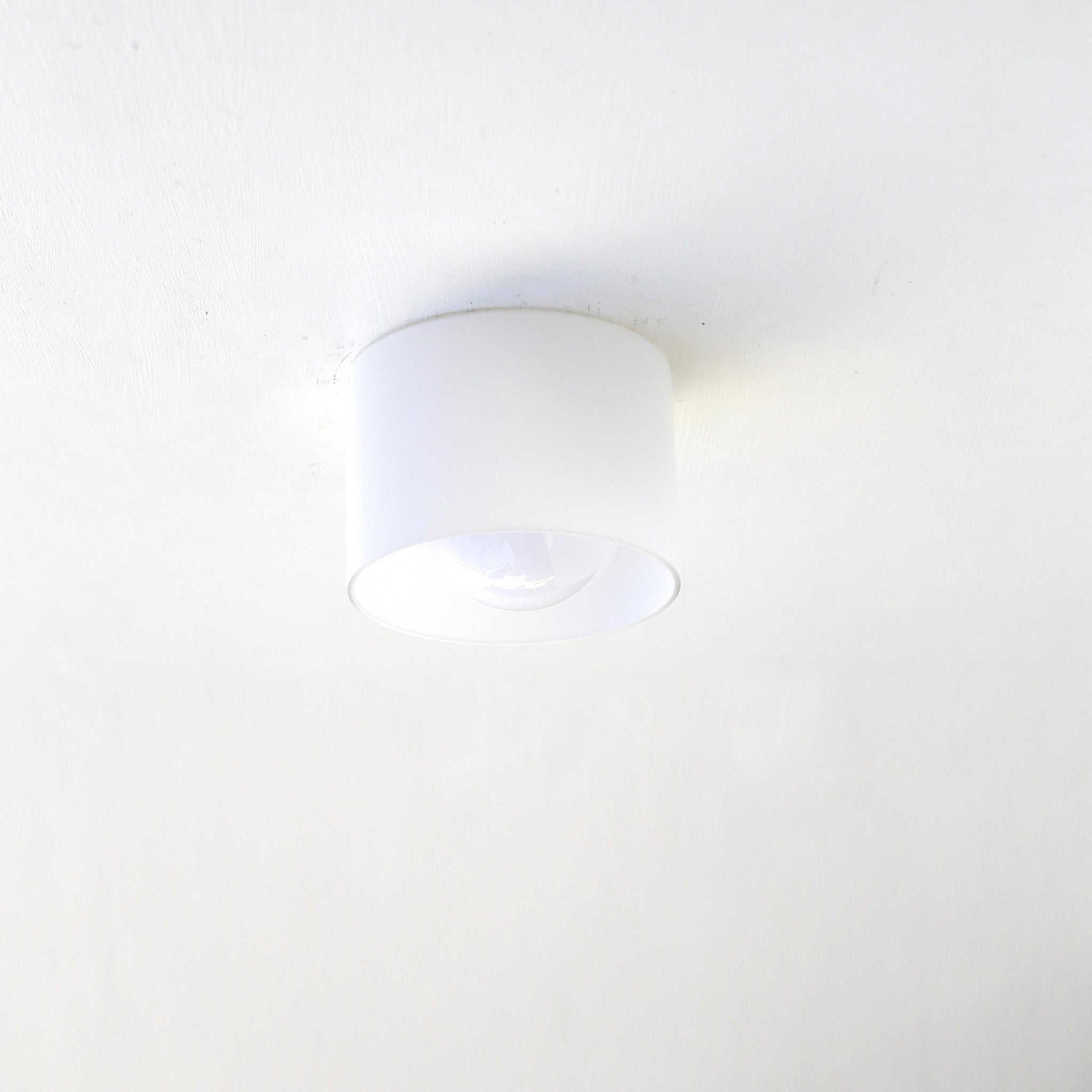 One-Light Opal Glass Cylinder Flush Mount Ceiling Light