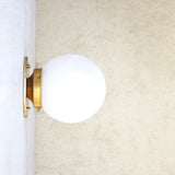 One-Light Opal Globe Low-Profile Ceiling Light