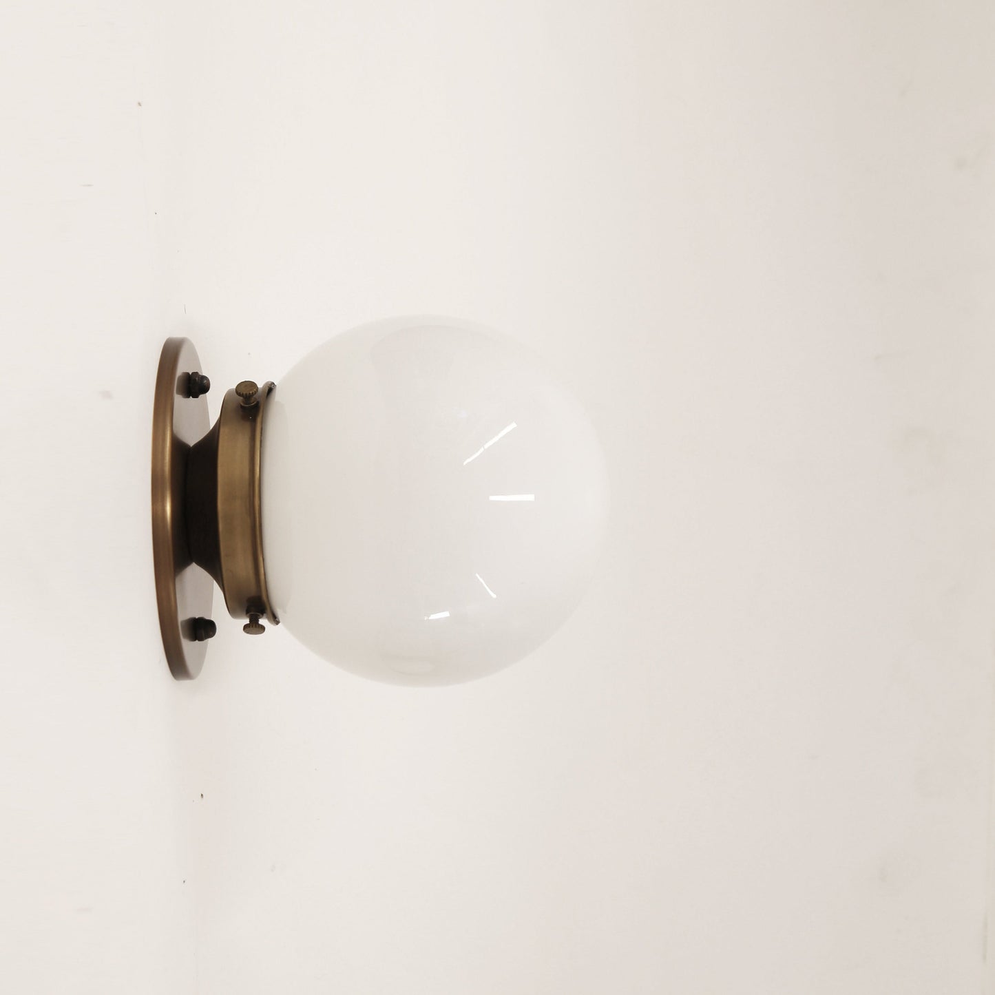 One-Light Opal Globe Low-Profile Ceiling Light