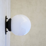 One-Light Opal Globe Low-Profile Ceiling Light