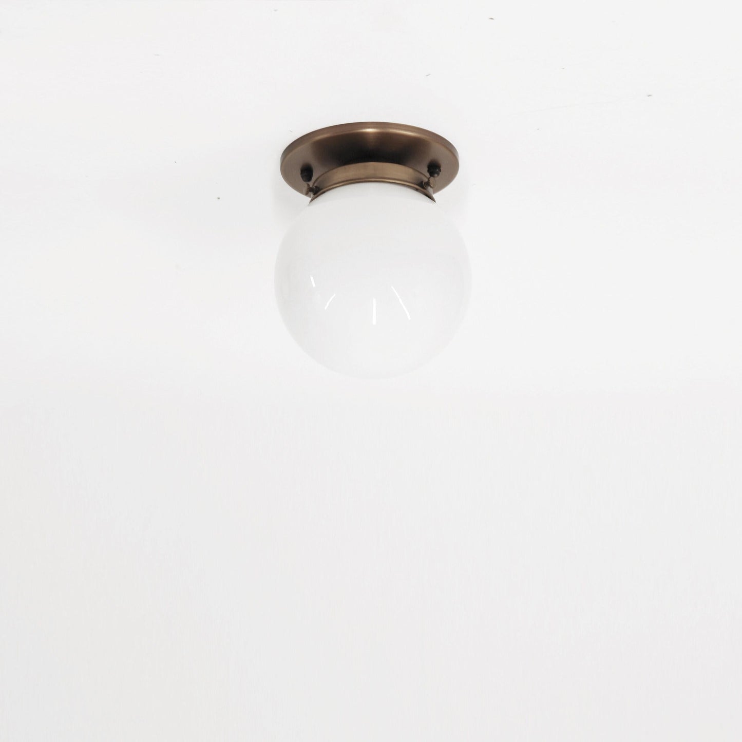 One-Light Opal Globe Low-Profile Ceiling Light