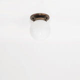 One-Light Opal Globe Low-Profile Ceiling Light