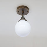 One-Light Opal Globe Semi-Flush Mount Ceiling Light