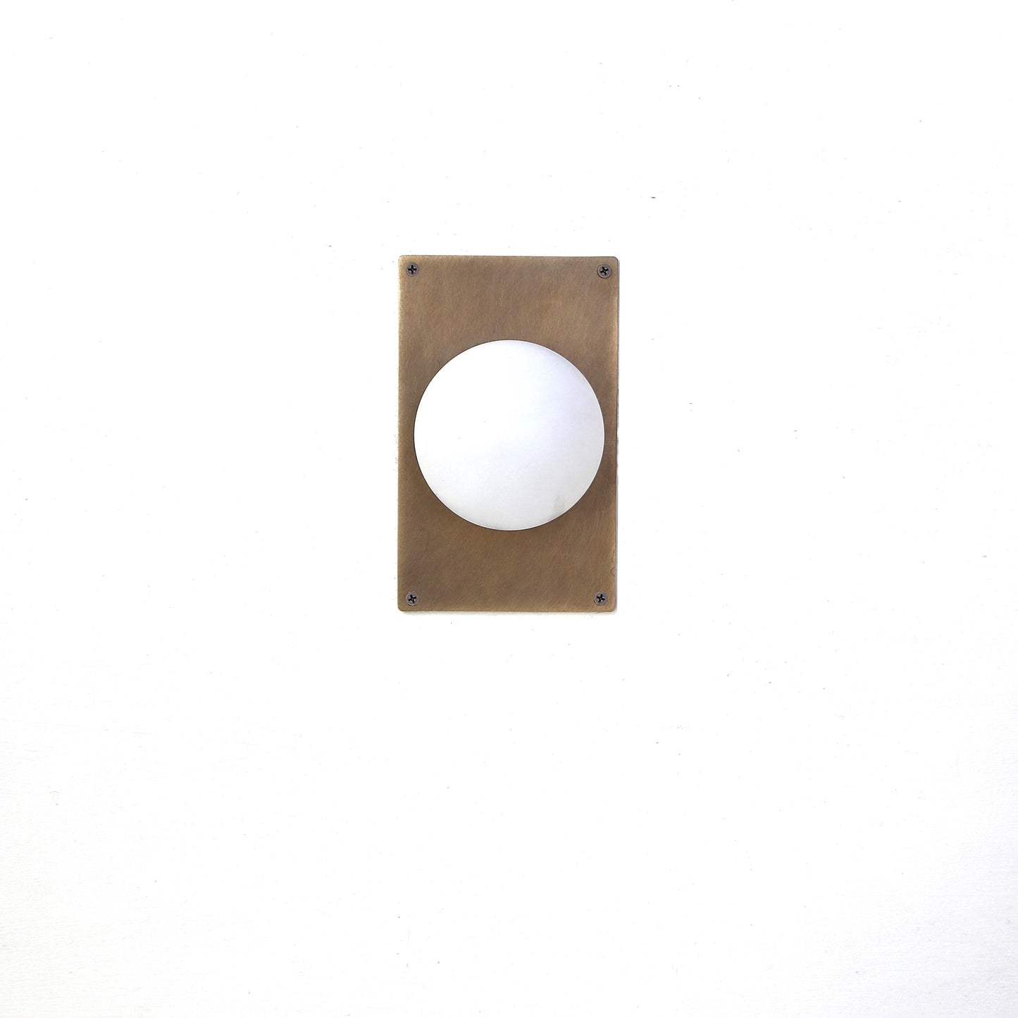 One-Light Opal Globe Wall Sconce with Rectangular Backplate