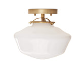 One-Light Opal Schoolhouse Flush Mount Ceiling Light