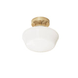 One-Light Opal Schoolhouse Flush Mount Ceiling Light