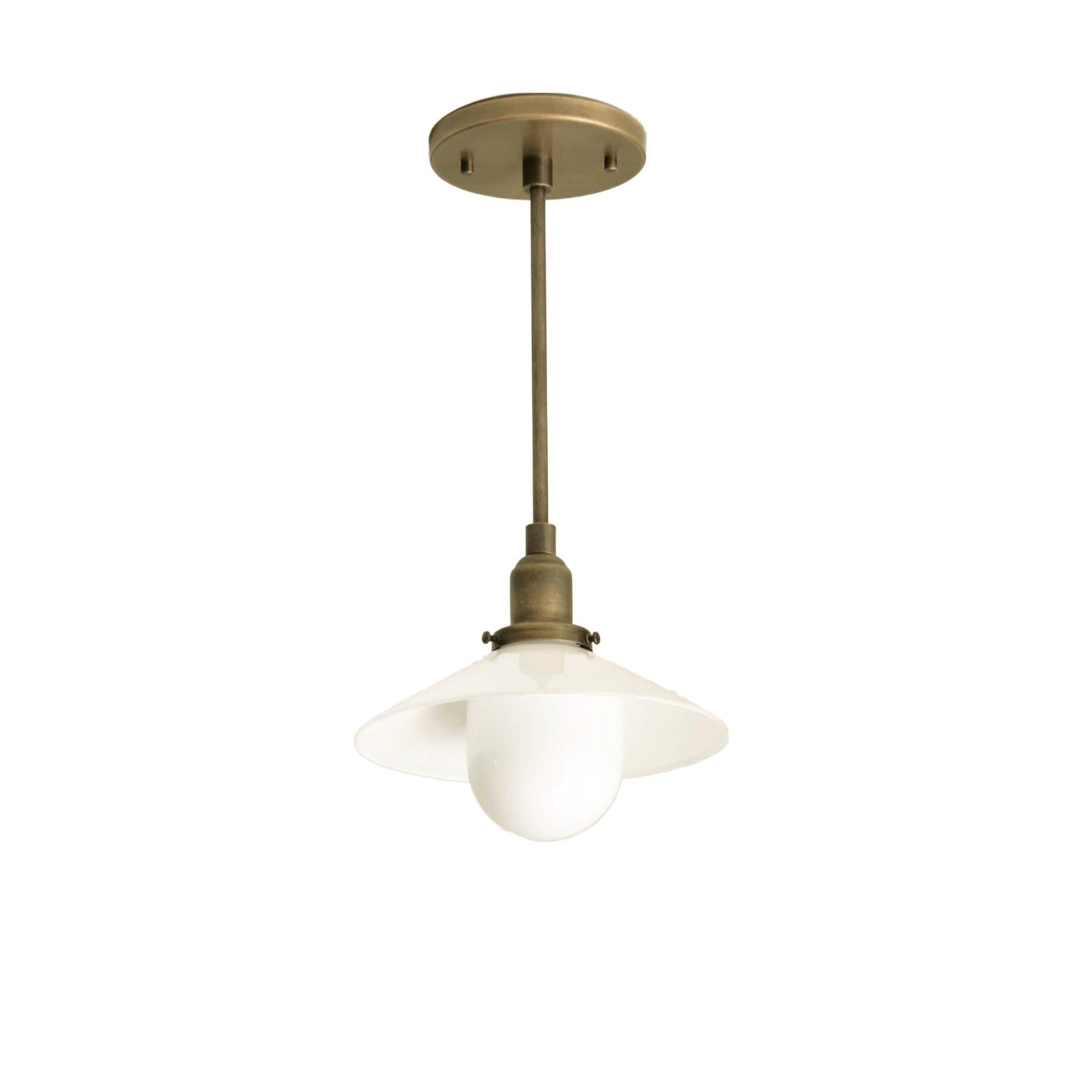 One-Light Pendant with Opal Glass Cone Shade
