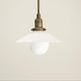 One-Light Pendant with Opal Glass Cone Shade