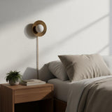 One-Light Plug-In Disc Wall Sconce with Opal Globe