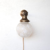 One-Light Plug-In Etched Glass Globe Wall Sconce