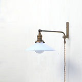 One-Light Plug-In Swing-Arm Sconce with Flared Opal Glass Shade