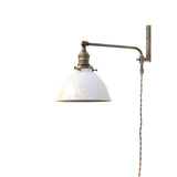 One-Light Plug-In Swing Arm Wall Sconce with Enamel Dome Shade