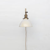 One-Light Plug-In Swing Arm Wall Sconce with Enamel Dome Shade