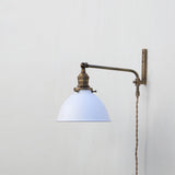 One-Light Plug-In Swing Arm Wall Sconce with Enamel Dome Shade