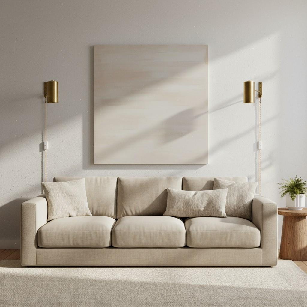 One-Light Plug-In Wall Sconce with Adjustable Brass Cylinder