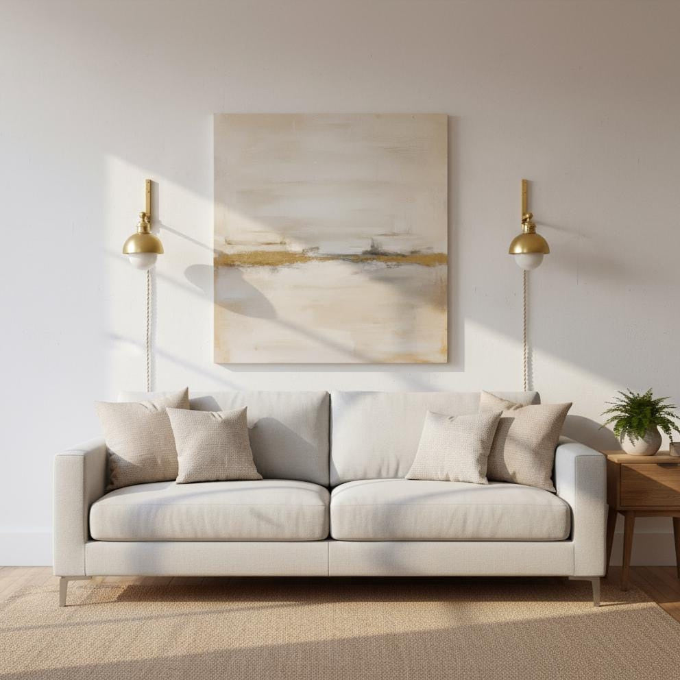 One-Light Plug-In Wall Sconce with Brass Dome Shade