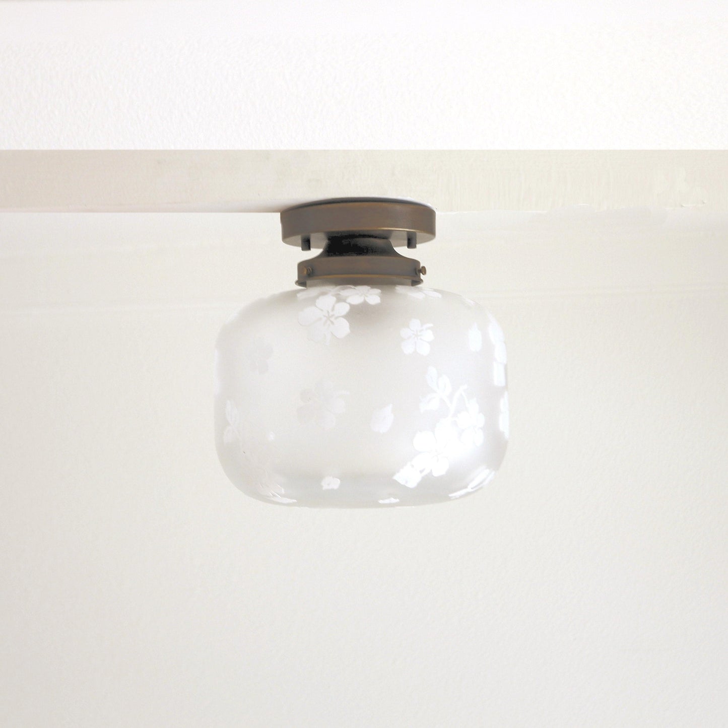 One-Light Sandblasted Glass Flush Mount Ceiling Light