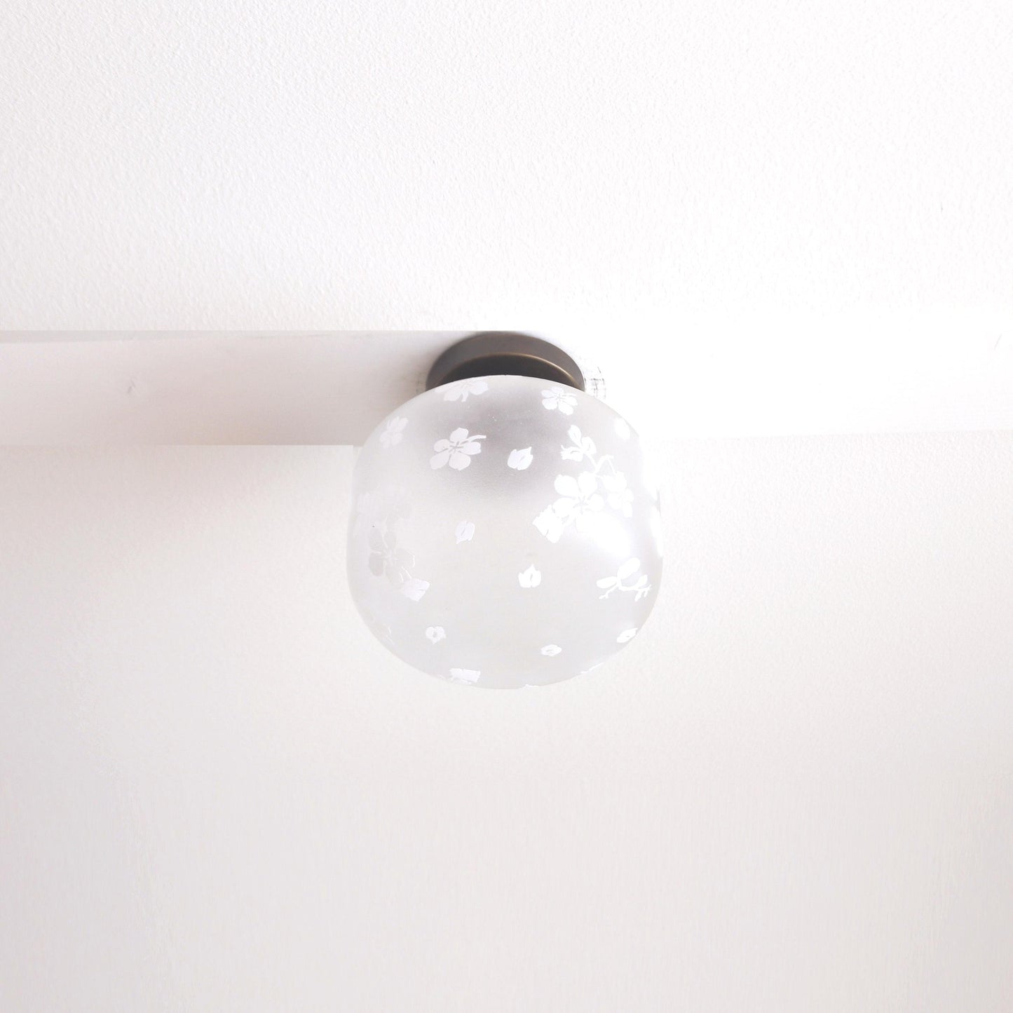 One-Light Sandblasted Glass Flush Mount Ceiling Light