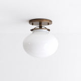 One-Light Schoolhouse Ceiling Light with Darkened Fittings