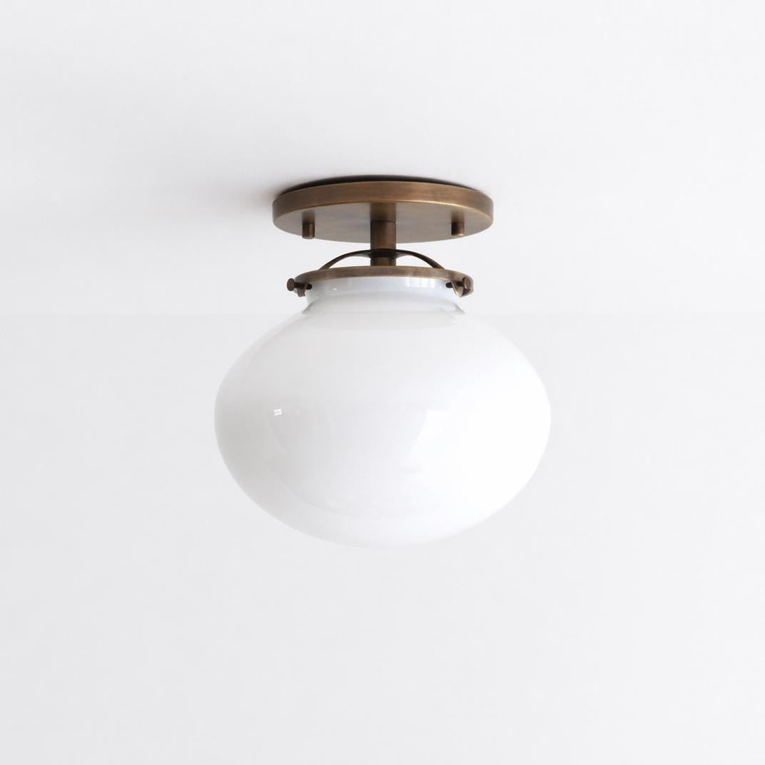 One-Light Schoolhouse Ceiling Light with Darkened Fittings