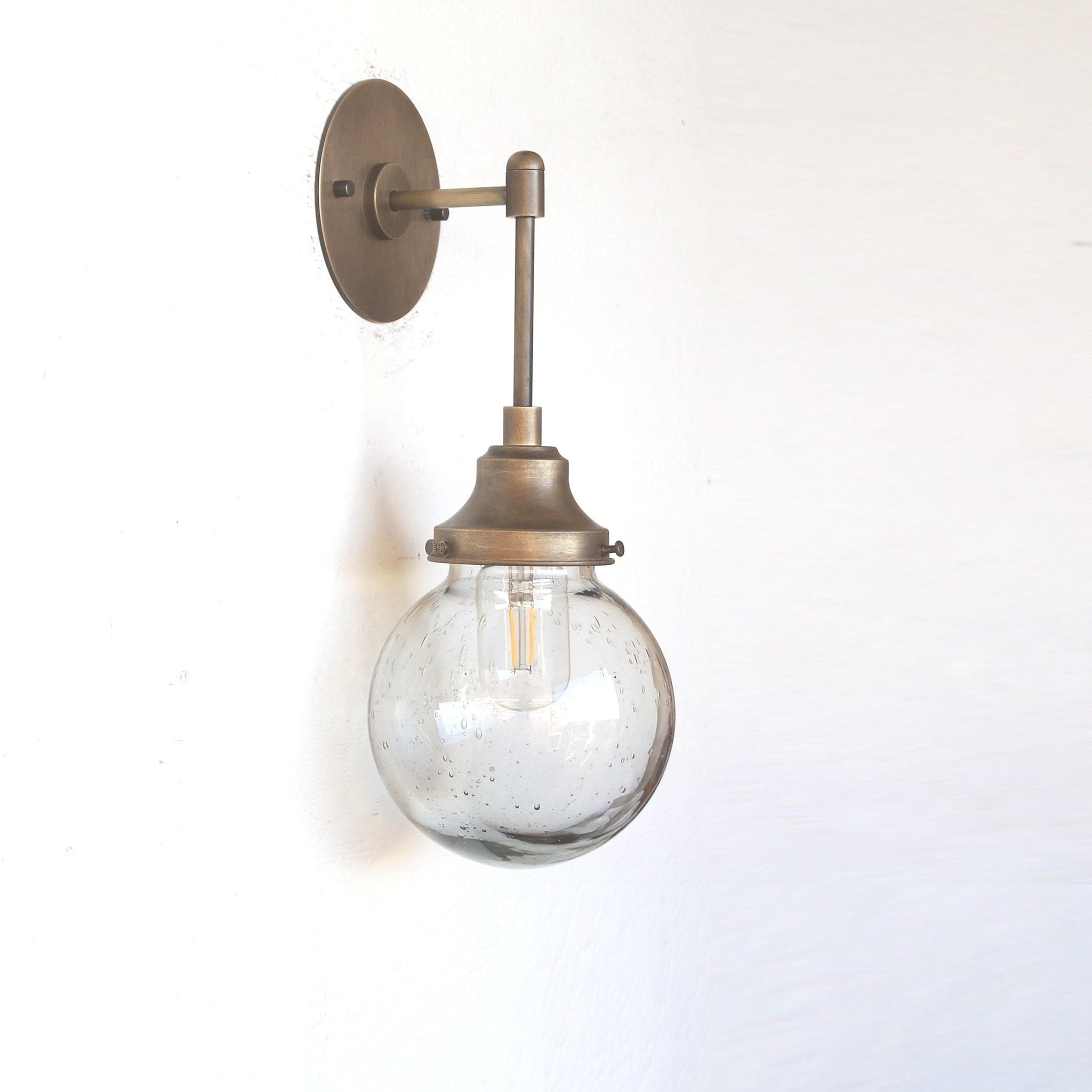 One-Light Seeded Glass Globe Wall Sconce
