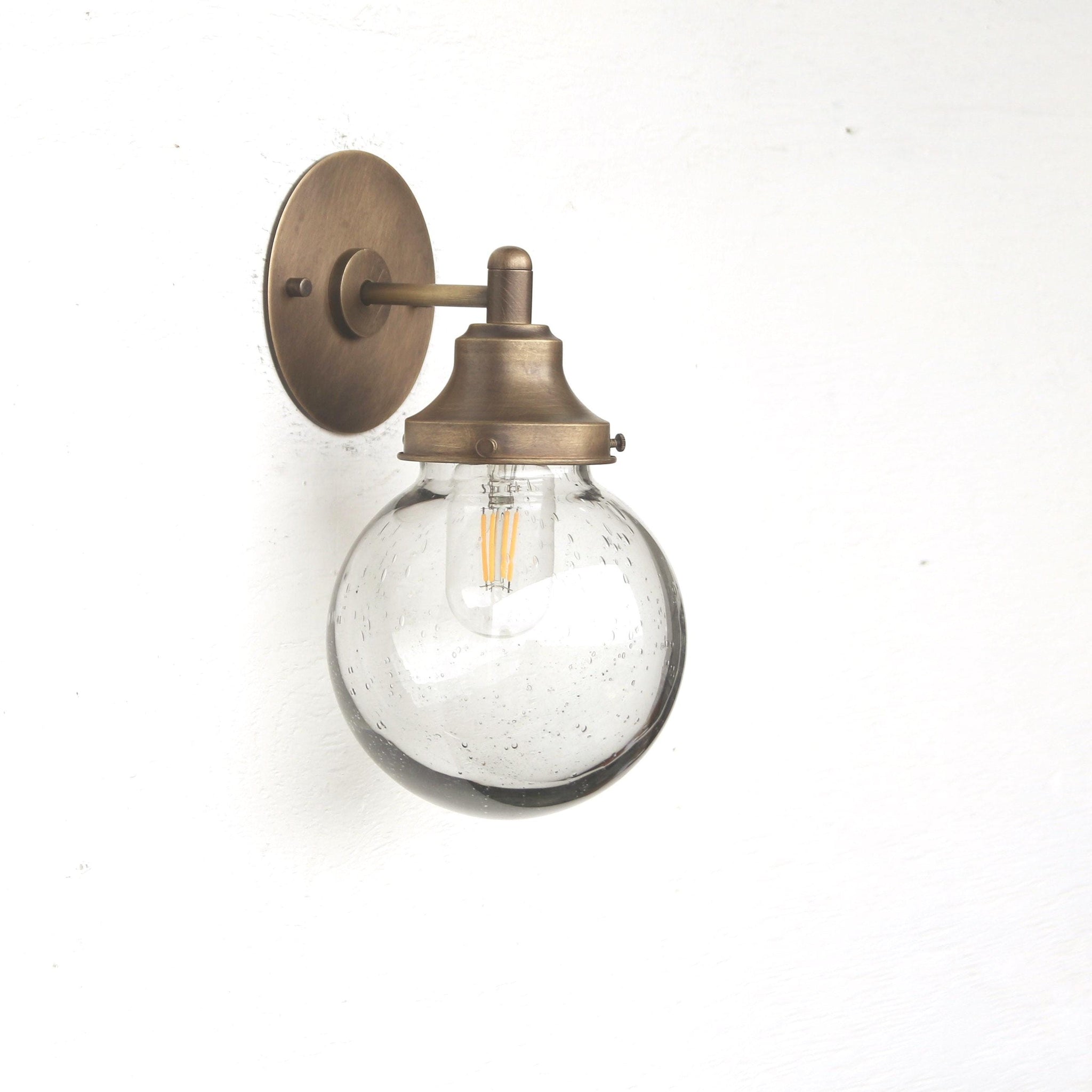 One-Light Seeded Glass Globe Wall Sconce