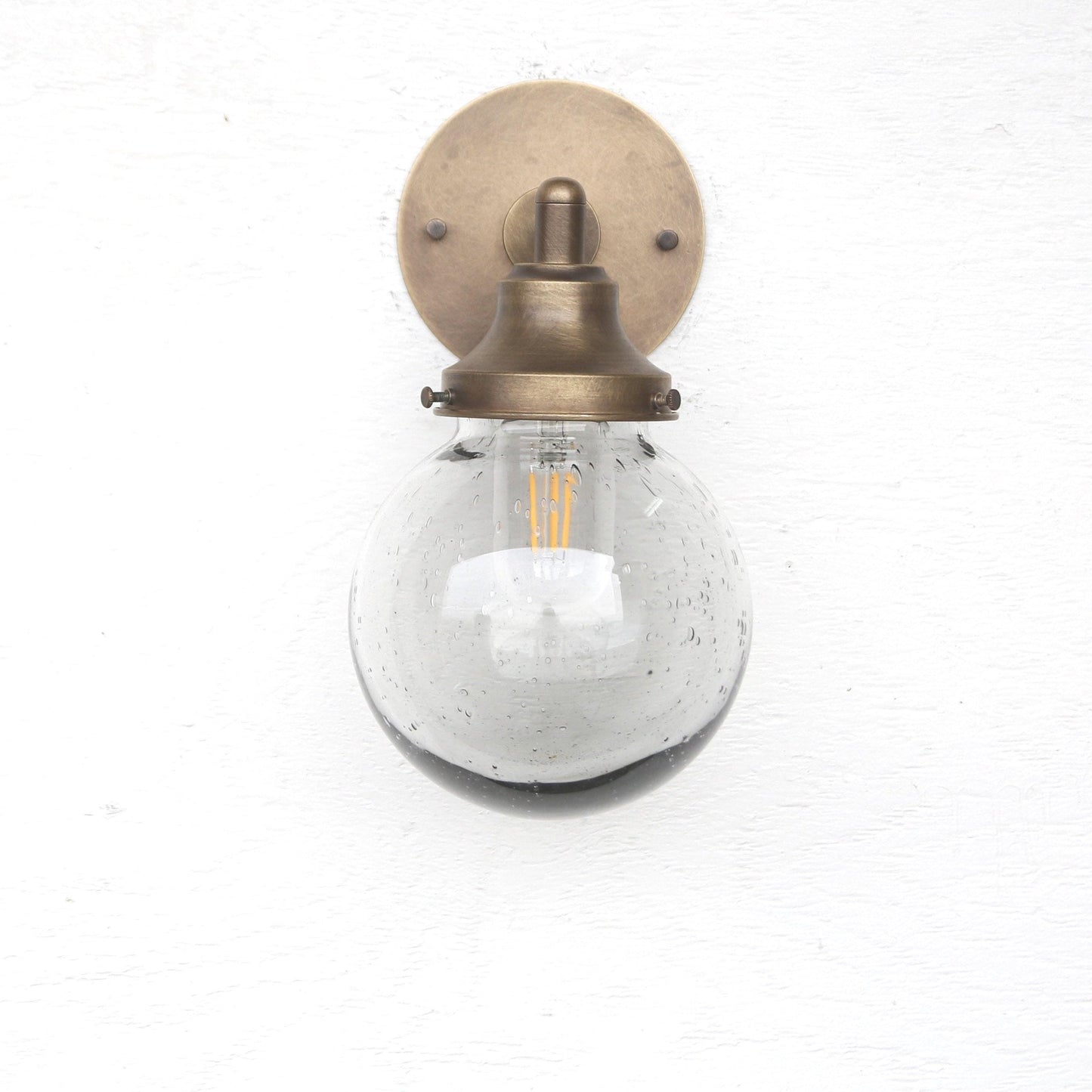 One-Light Seeded Glass Globe Wall Sconce