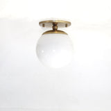 One-Light Six-Inch Opal Globe Flush Mount Ceiling Light