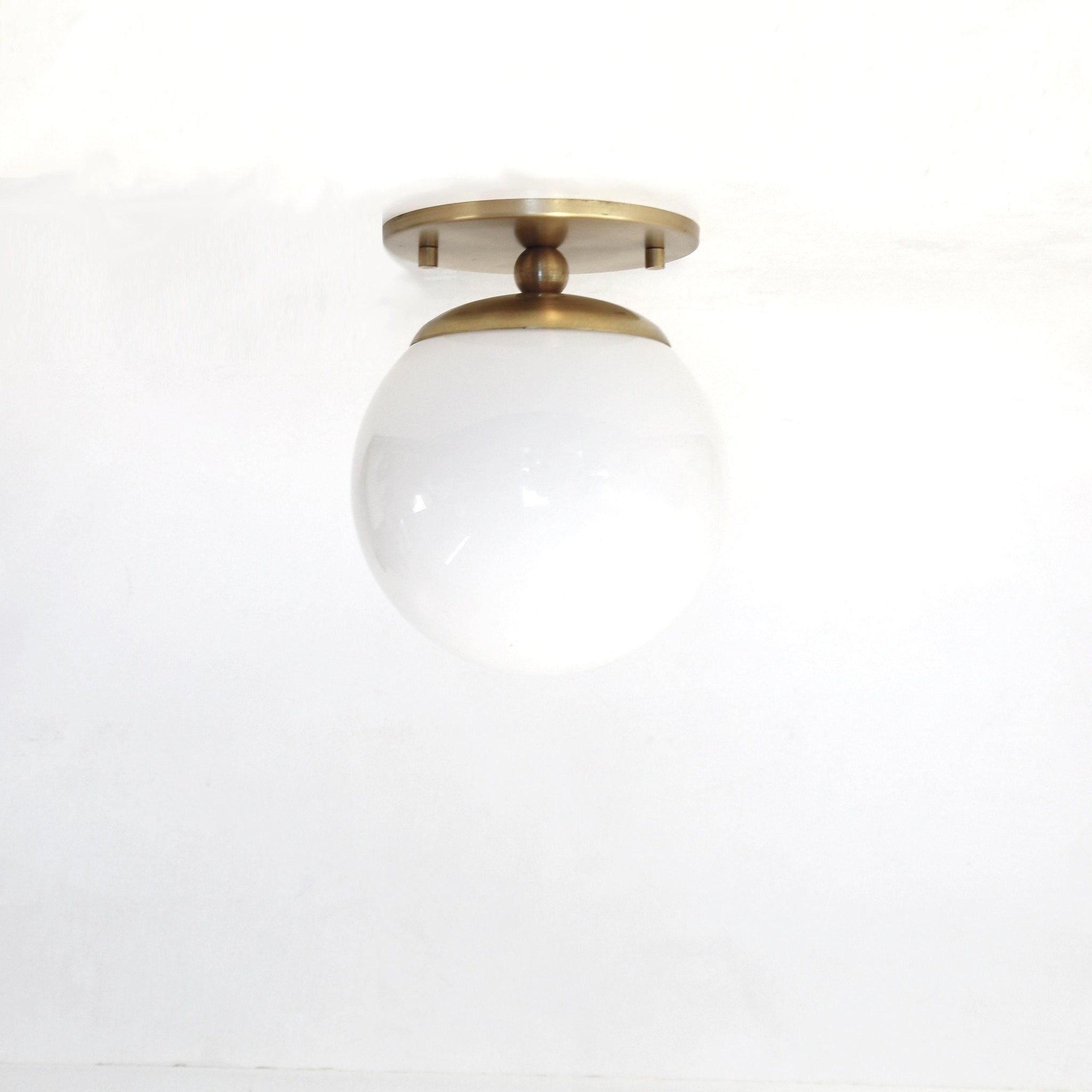 One-Light Six-Inch Opal Globe Flush Mount Ceiling Light