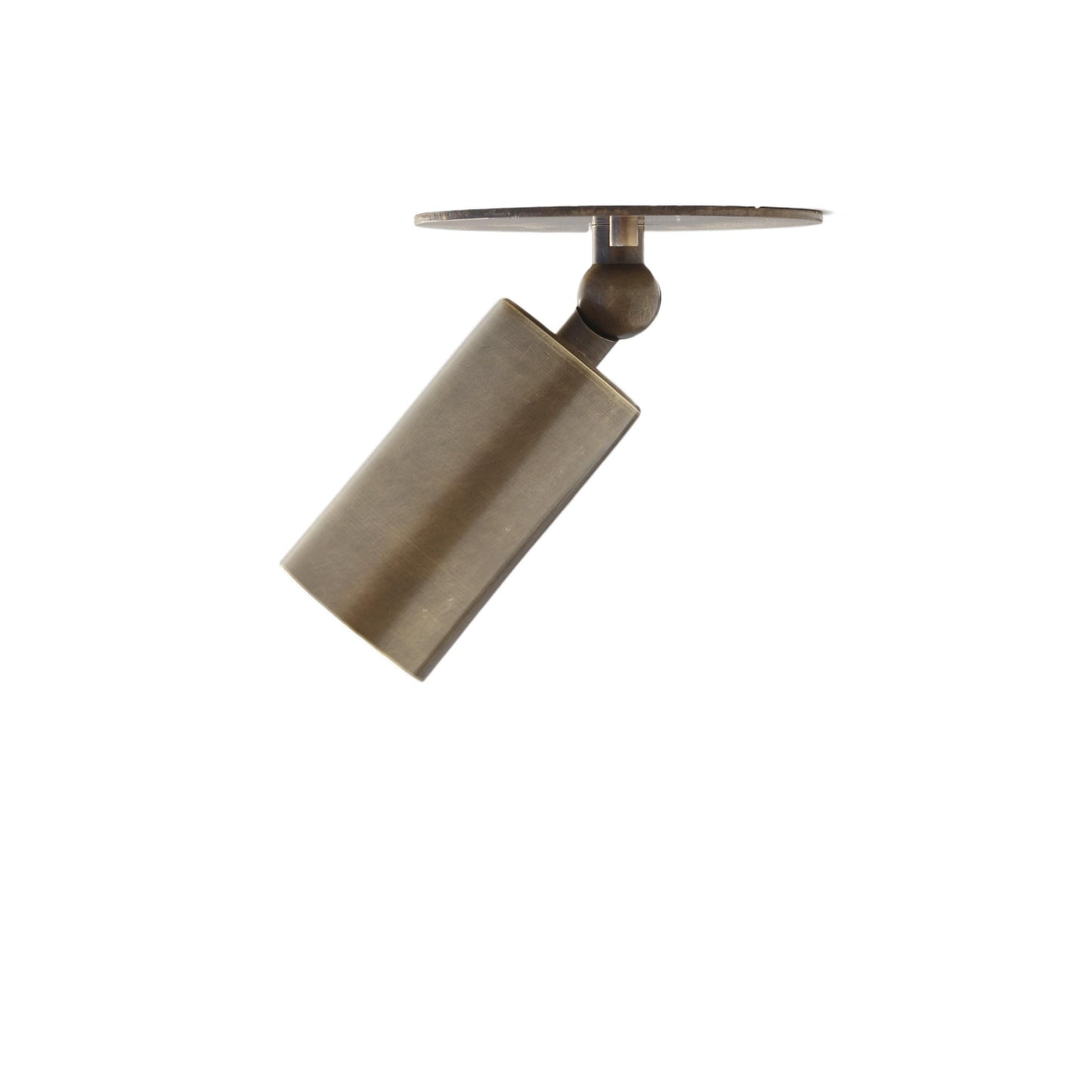 One-Light Small Adjustable Brass Spotlight Flush Mount