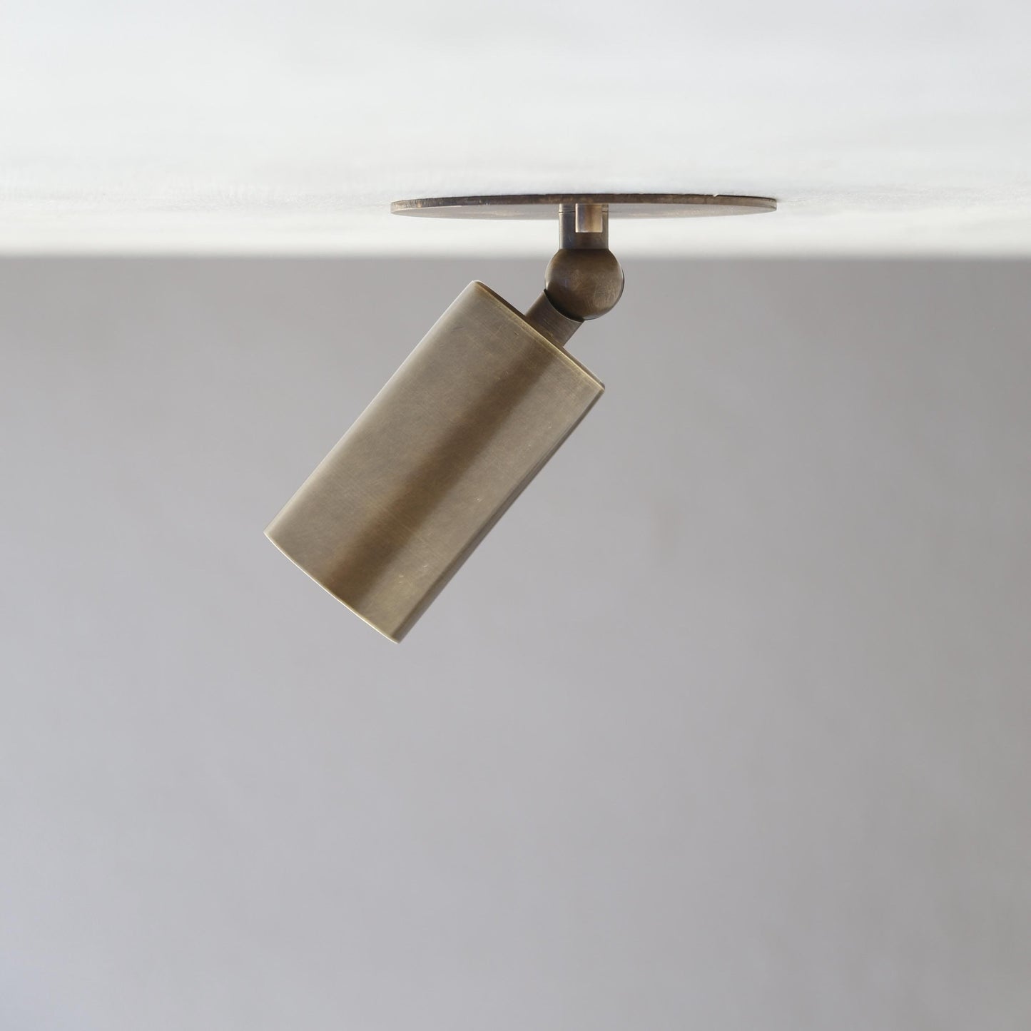 One-Light Small Adjustable Brass Spotlight Flush Mount