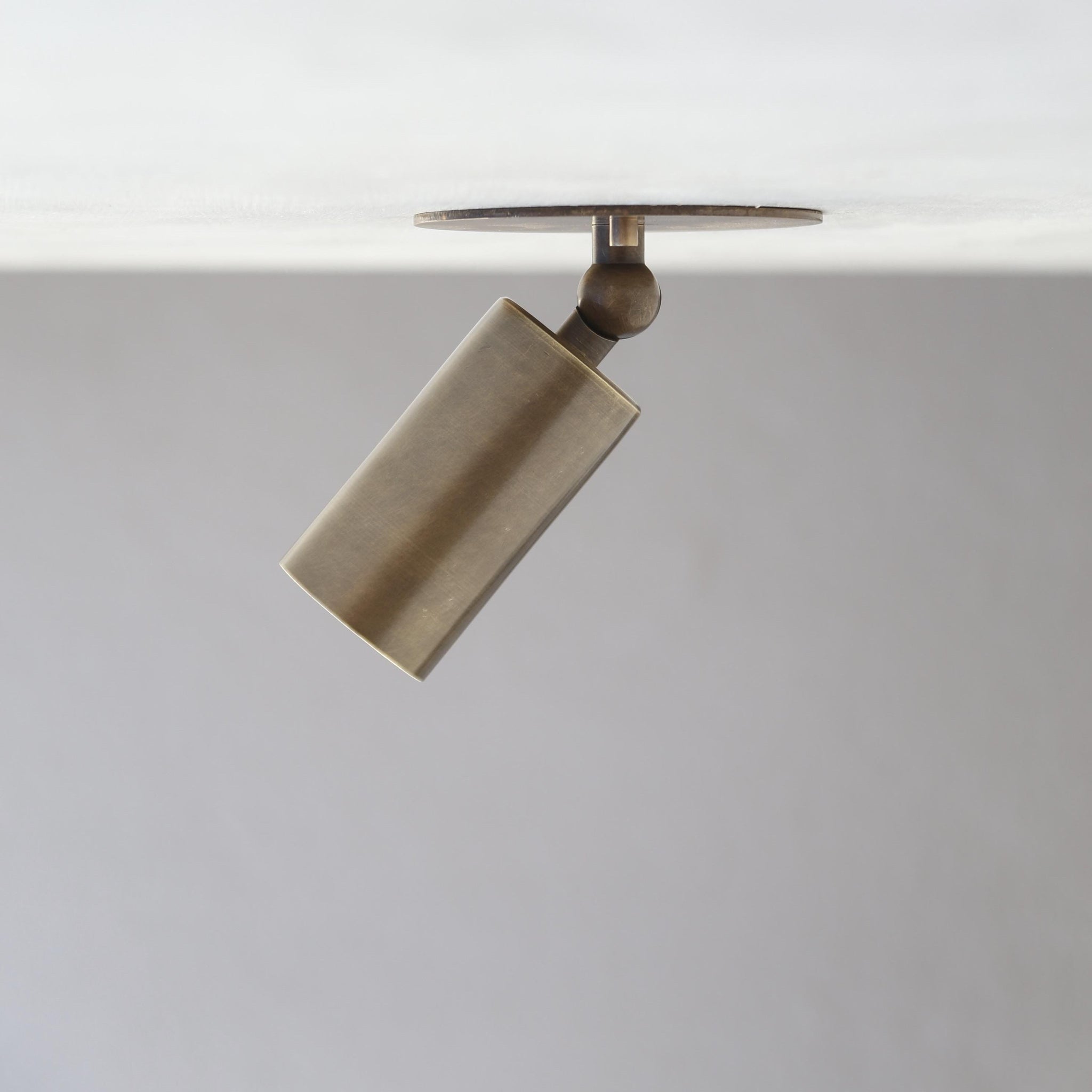 One-Light Small Adjustable Brass Spotlight Flush Mount