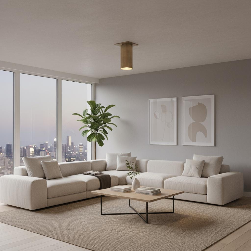 One-Light Square Canopy Cylinder Ceiling Spotlight