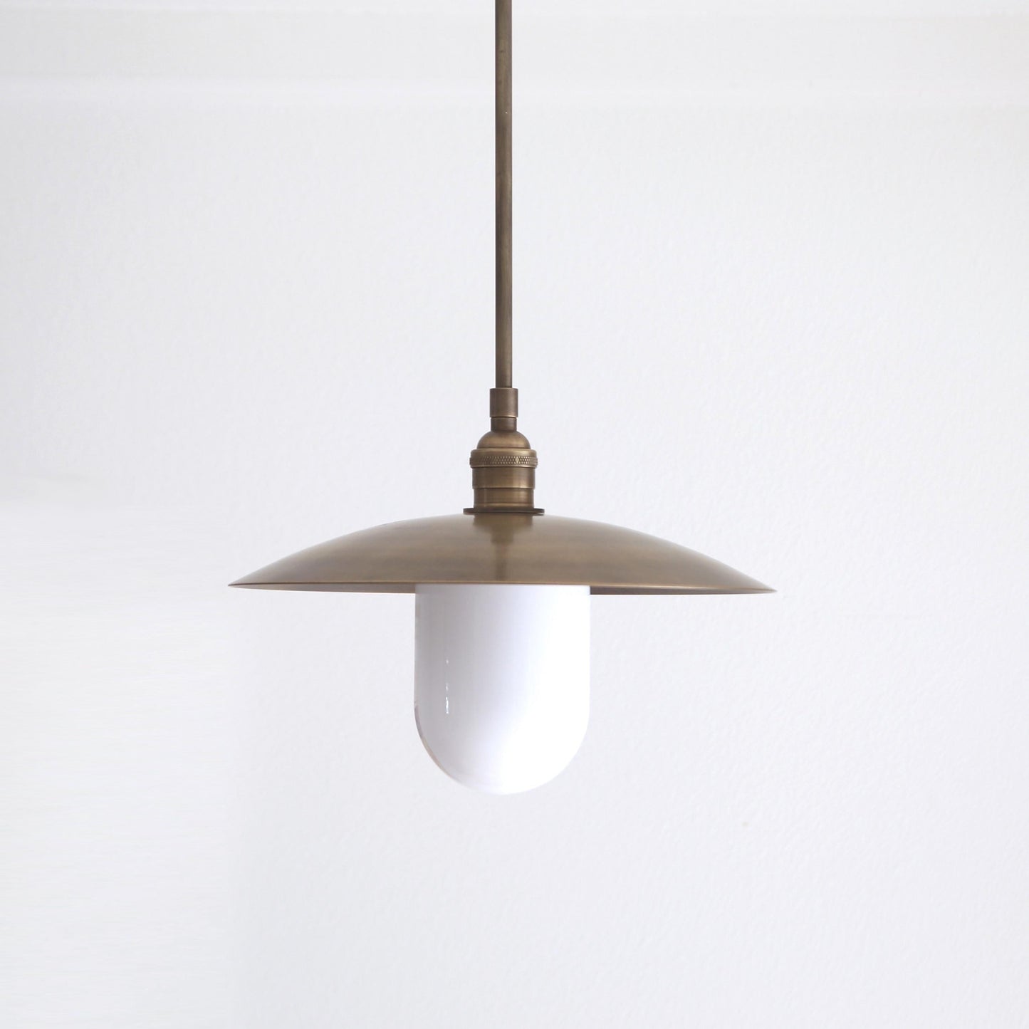 One-Light Stem Pendant with Brass Disc Shade