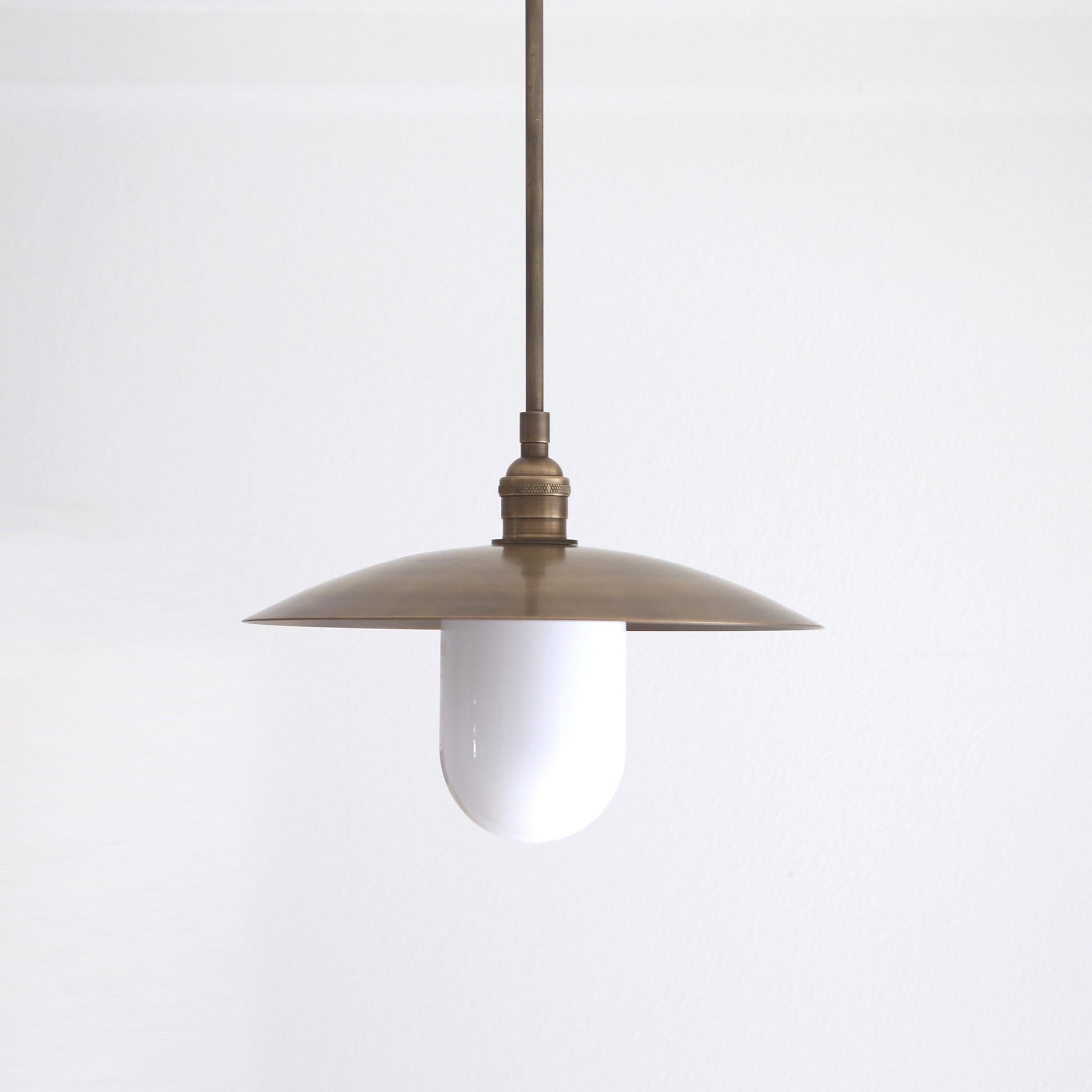 One-Light Stem Pendant with Brass Disc Shade