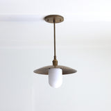 One-Light Stem Pendant with Brass Disc Shade