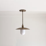 One-Light Stem Pendant with Brass Disc Shade