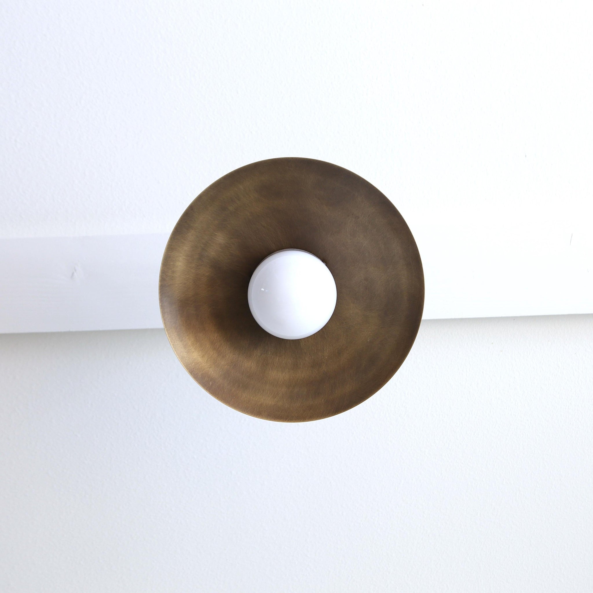 One-Light Stem Pendant with Brass Disc Shade