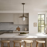 One-Light Stem Pendant with Brass Disc Shade