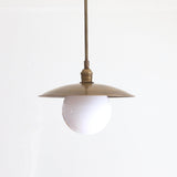 One-Light Stem Pendant with Brass Disc Shade