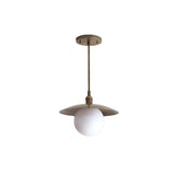 One-Light Stem Pendant with Brass Disc Shade
