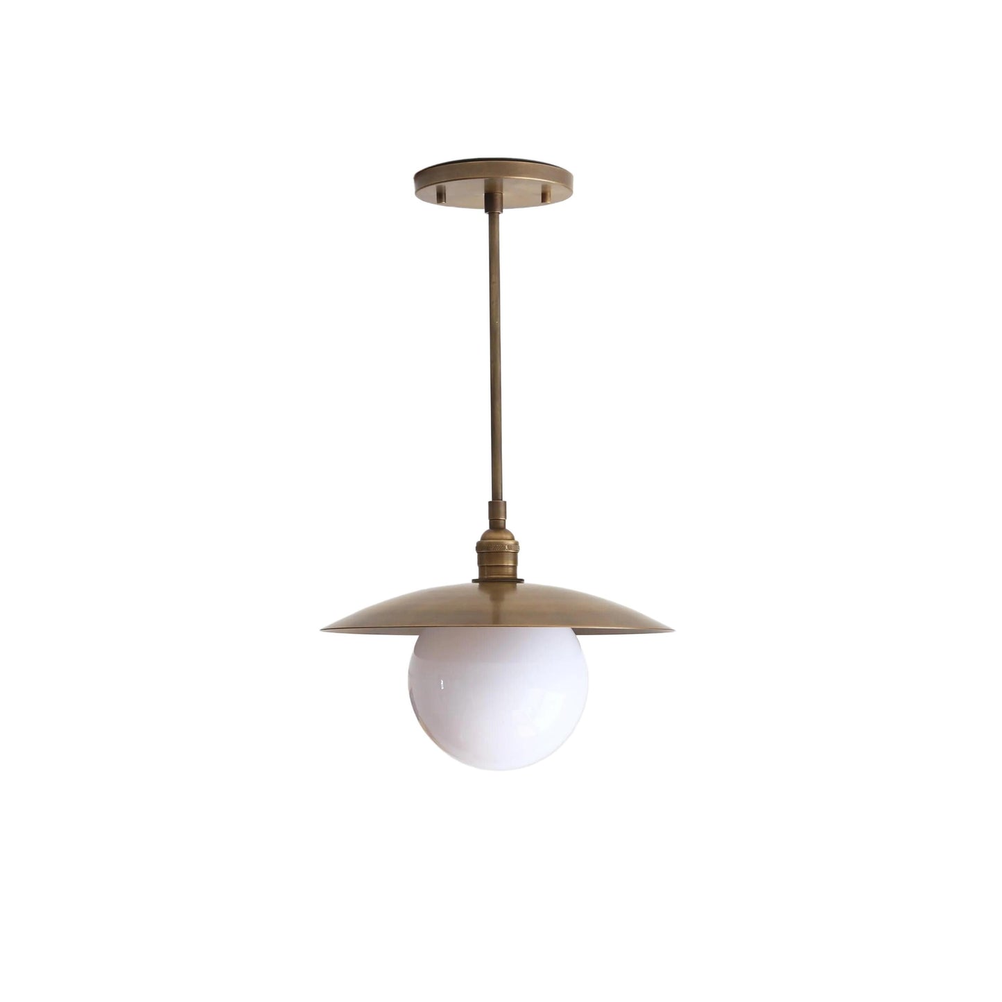 One-Light Stem Pendant with Brass Disc Shade