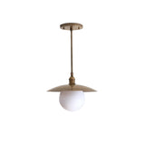 One-Light Stem Pendant with Brass Disc Shade