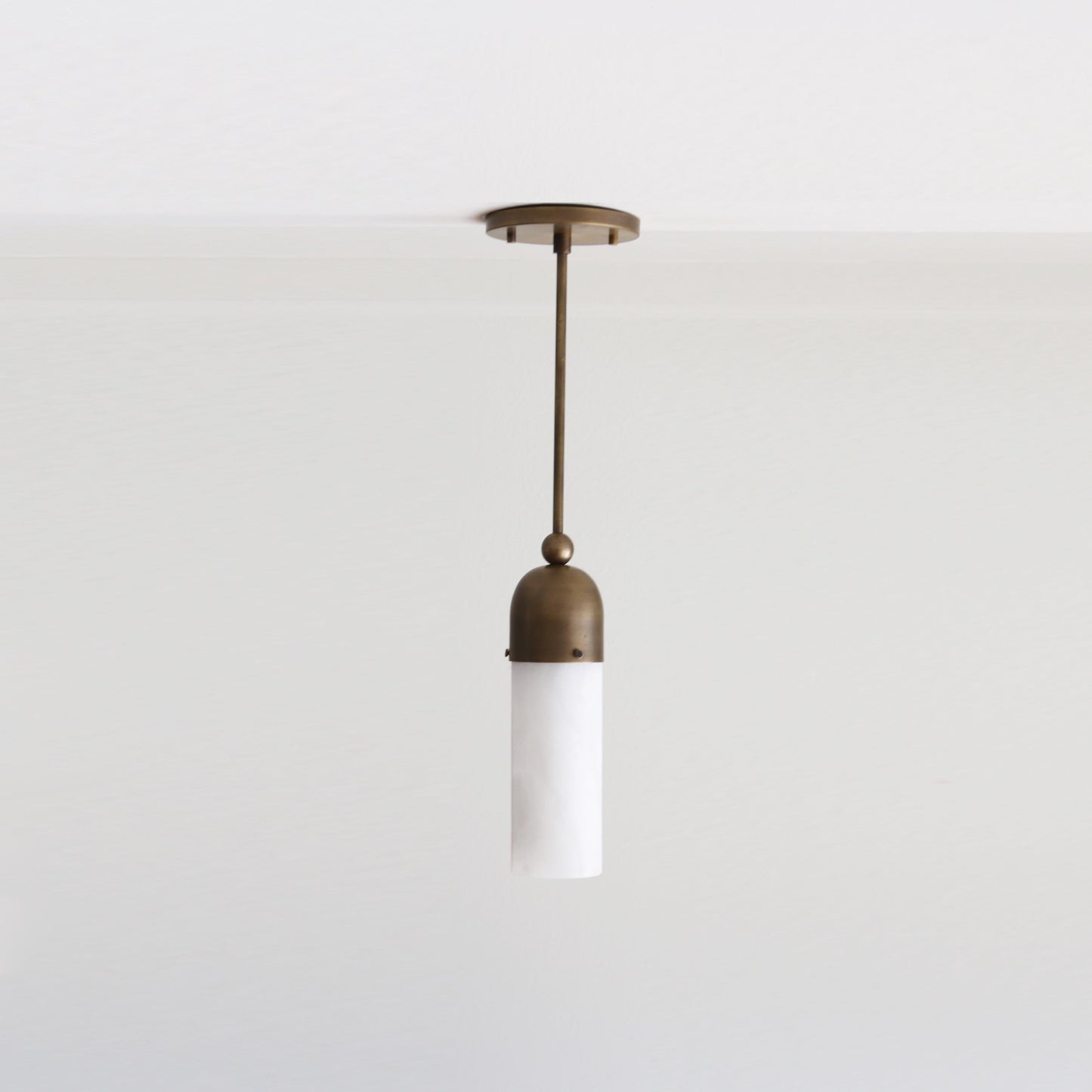 One-Light Stem Pendant with Opal Glass Tube Shade