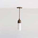 One-Light Stem Pendant with Opal Glass Tube Shade