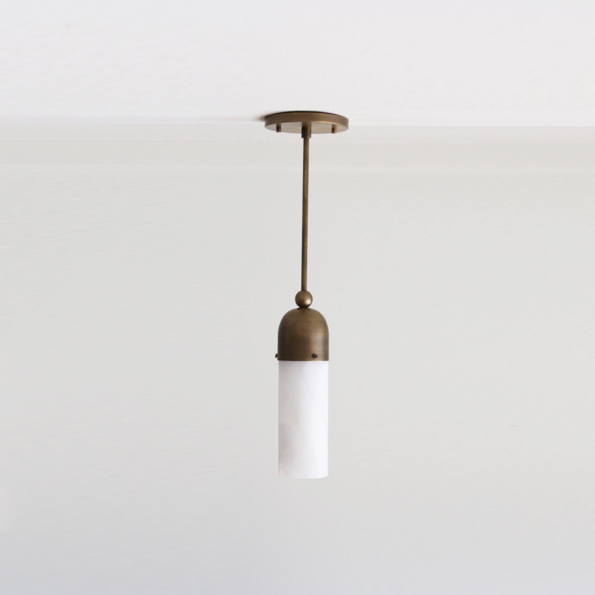 One-Light Stem Pendant with Opal Glass Tube Shade
